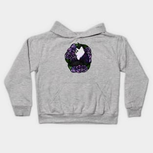 Tuxedo Cat Roses Kids Hoodie